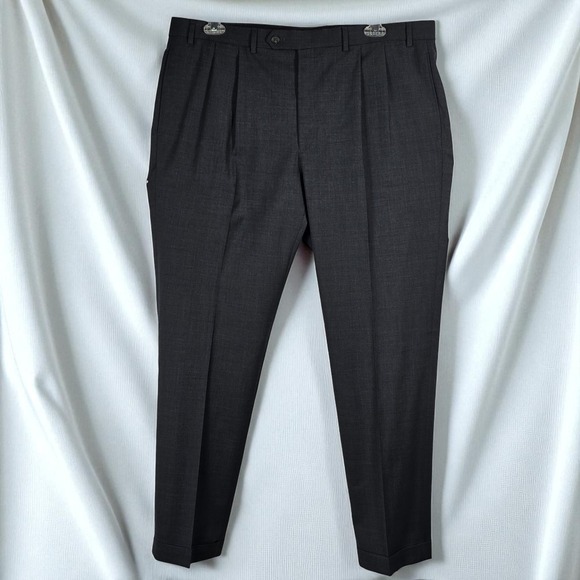 Lauren Ralph Lauren Mens Gray‎ Wool Dress Pants Pleated Front 40x32 - Picture 1 of 10
